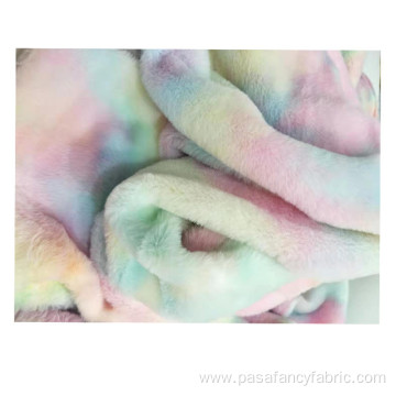 Hot-Selling Tie-Dyed Flannel Colorful Rabbit Fleece Clothing